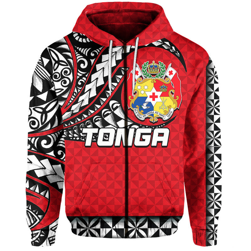 Custom Tonga Hoodie Polynesian Tattoo LT6 - Polynesian Pride