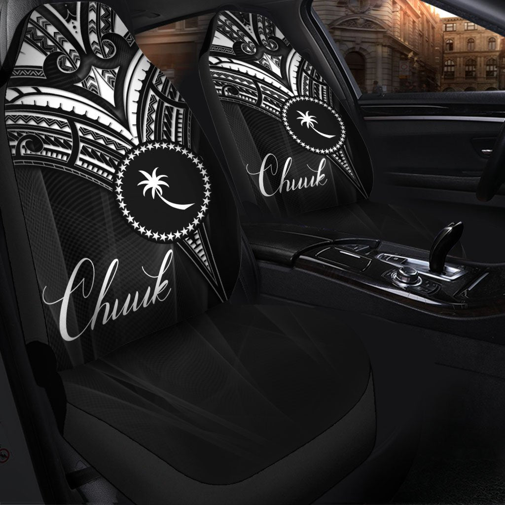 Chuuk State Car Seat Cover - Cross Style Universal Fit Black - Polynesian Pride