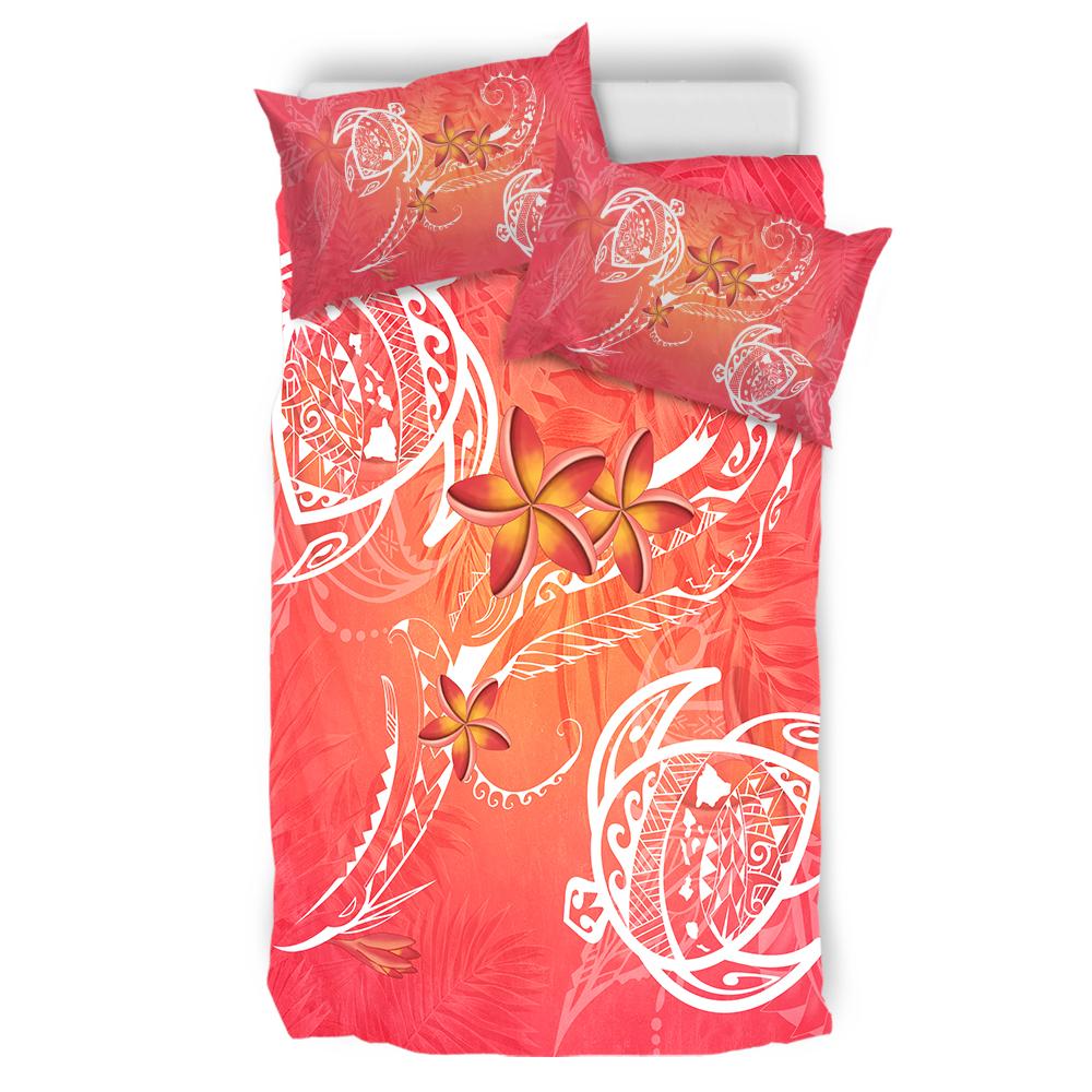 Hawaii Turtle Plumeria Polynesian Pink Bedding Set - Luck Style - AH - Polynesian Pride