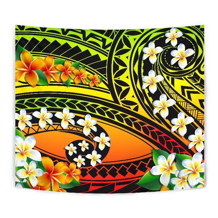 Hawaii Plumeria Polynesian Tapestry - Hope - AH Wall Tapestry Black - Polynesian Pride