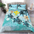 (Custom) Kanaka Maoli (Hawaiian) Bedding Set - Blue Turtle Hibiscus Personal Signature Blue - Polynesian Pride