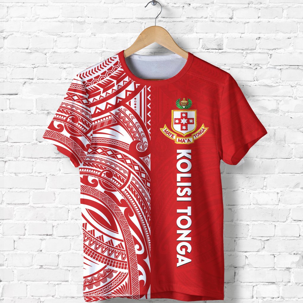 Kolisi Tonga T Shirt Mate Maa Tonga Half Style Unisex Red - Polynesian Pride