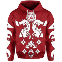 Tonga Polynesian All Over Hoodie Unisex Red - Polynesian Pride