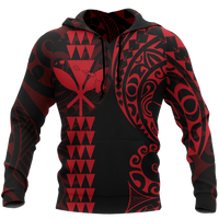 Kanaka Map Polynesian Hoodie Unisex Red - Polynesian Pride