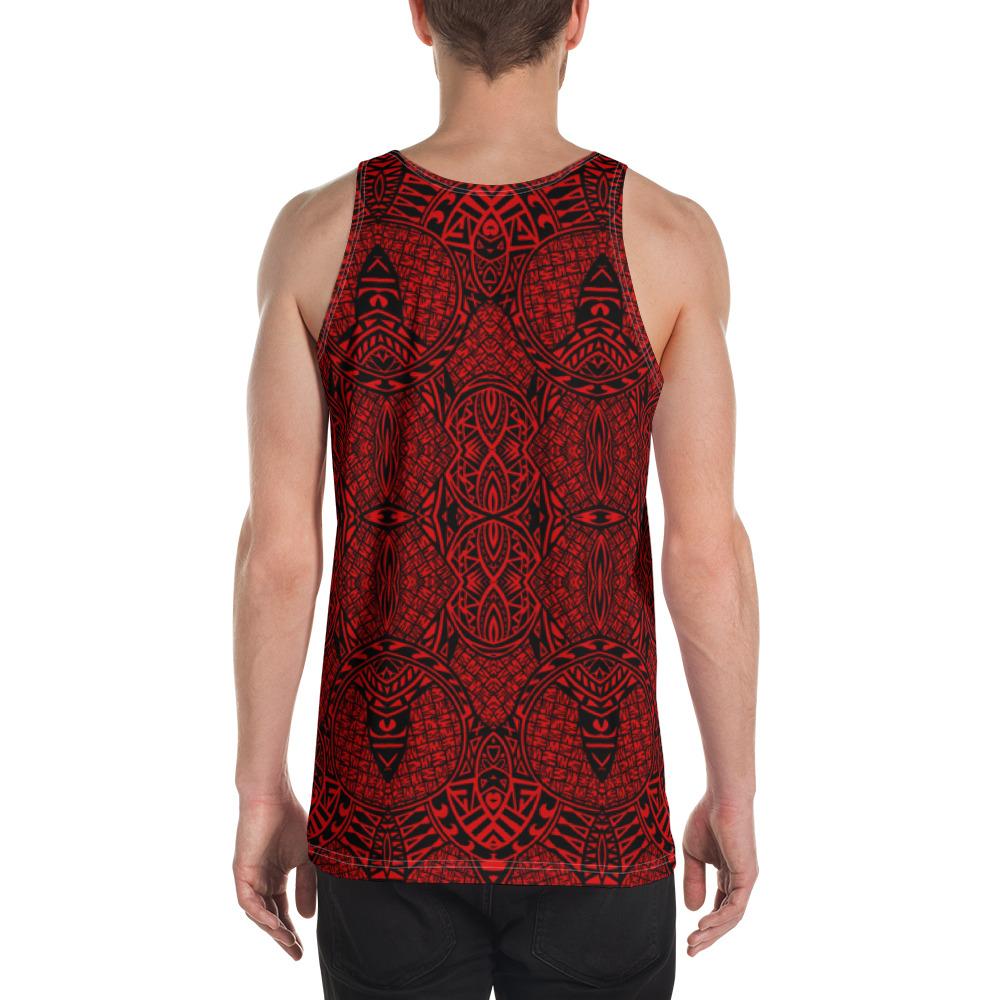 Polynesian Lauhala Mix Red - Hawaii Men's Tank Top - Polynesian Pride
