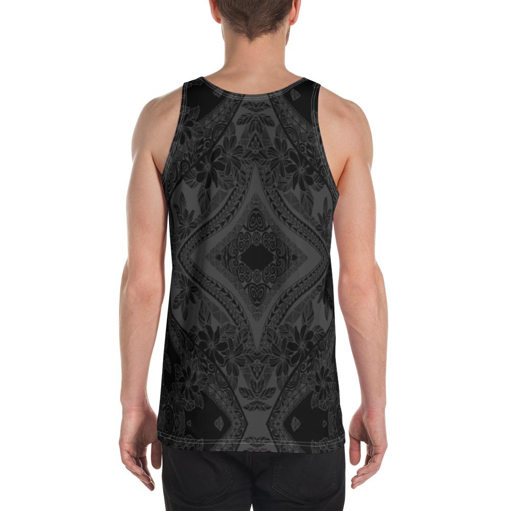 Polynesian Plumeria Mix Gray Black - Hawaii Men's Tank Top - Polynesian Pride