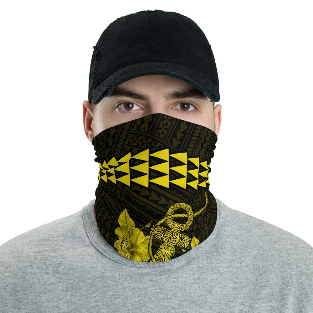 Hawaii Bandana Kakau Polynesian Anchor Neck Gaiter - Yellow Yellow One Size - Polynesian Pride