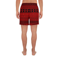 Polynesian Tattoo Tribal Red Men's Athletic Long Shorts - Polynesian Pride