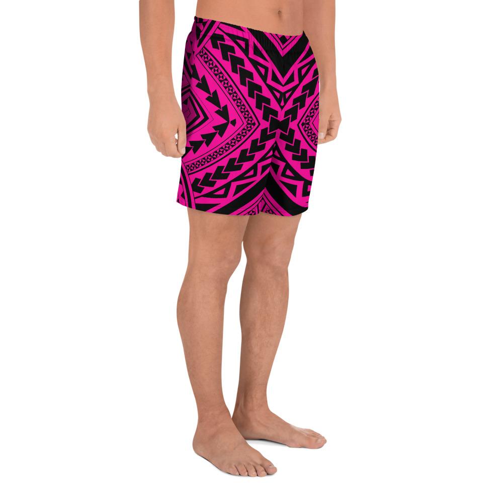 Polynesian Tradition Pink Men's Athletic Long Shorts - Polynesian Pride