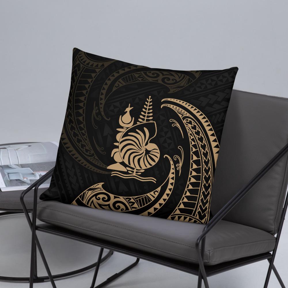 New Caledonia Polynesian Basic Pillow - Gold Tribal Wave - Polynesian Pride