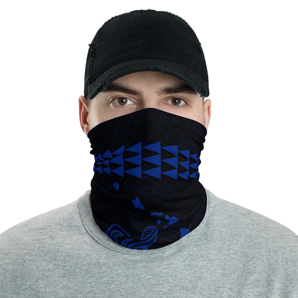 Hawaii Bandana Kakau Polynesian Turtle Map Neck Gaiter - Blue Blue One Size - Polynesian Pride