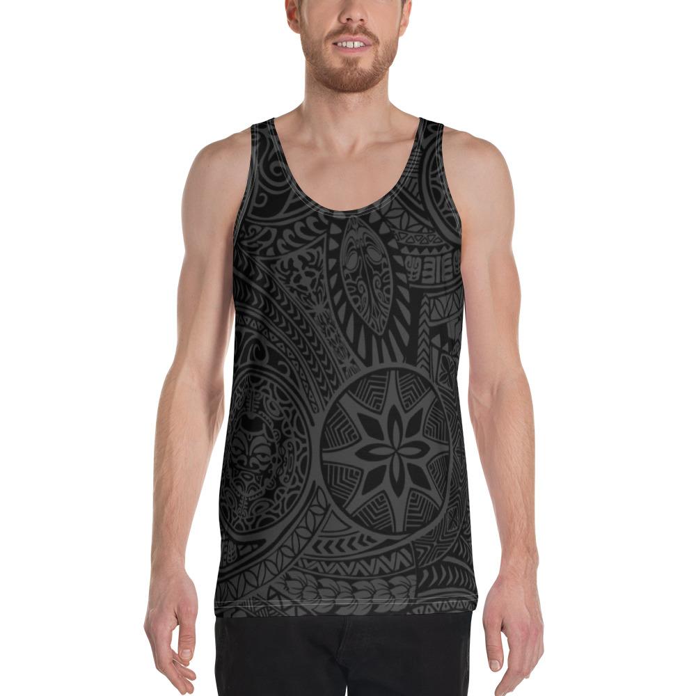 Polynesian Hawaiian Style Tribal Tattoo Gray - Hawaii Men's Tank Top Grey - Polynesian Pride