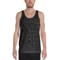 Polynesian Hawaiian Style Tribal Tattoo Gray - Hawaii Men's Tank Top Grey - Polynesian Pride