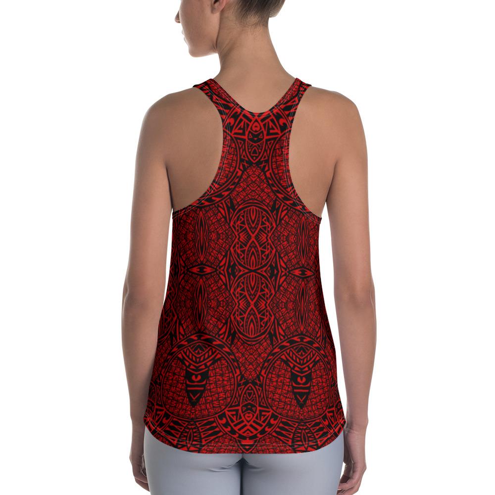 Polynesian Lauhala Mix Red Hawaii Women's Racerback Tank Top - Polynesian Pride