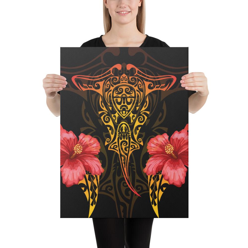 Hawaii Polynesian Hibiscus Animal Canvas 18x24 Canvas White - Polynesian Pride