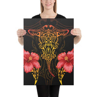 Hawaii Polynesian Hibiscus Animal Canvas 18x24 Canvas White - Polynesian Pride
