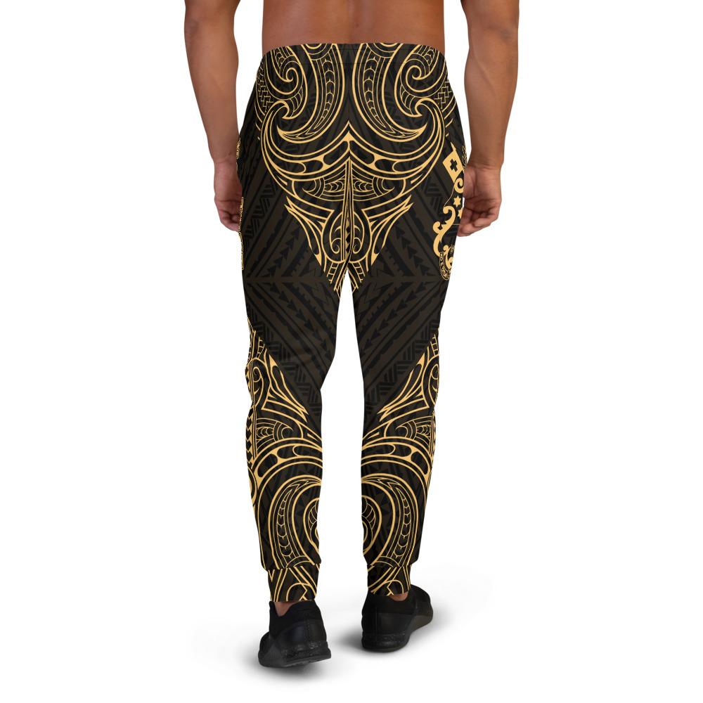 Tonga Custom Sweatpant - Polynesian Patterns Gold Color - Polynesian Pride