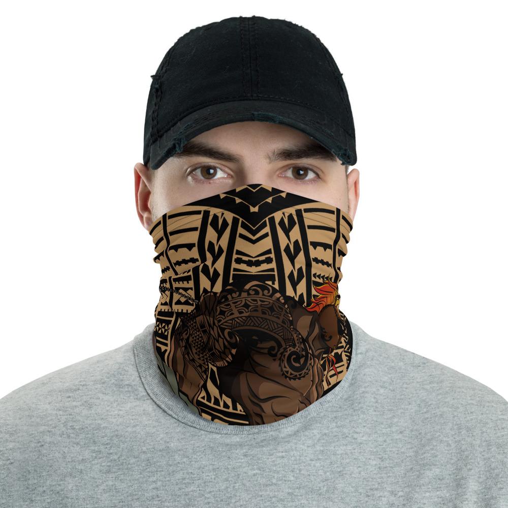 Hawaiian Bandana Polynesian Warrior Kanaka Anchor Neck Gaiter - AH - Gold One Size Gold - Polynesian Pride