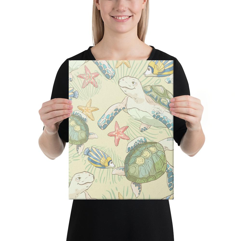 World Animal In Sea Canvas 12x16 Canvas White - Polynesian Pride