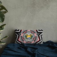 Nauru Pillow - Mandala Star Patterns 20×12 Black Pillow - Polynesian Pride