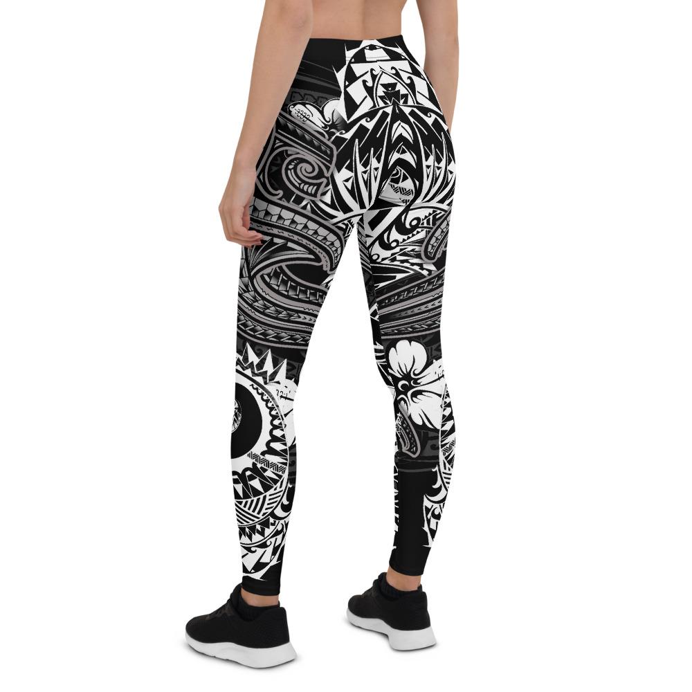 Samoa Leggings - White Shark Polynesian Tattoo - Polynesian Pride