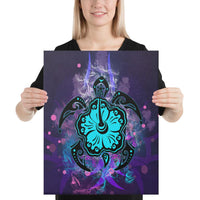 Turtle Hibiscus Galaxy Violet Canvas 16x20 Canvas Violet - Polynesian Pride