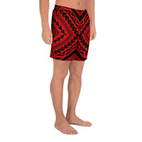 Polynesian Tradition Red Men's Athletic Long Shorts - Polynesian Pride