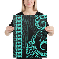 Hawaiian Map Polynesian Canvas Turquoise 16x20 Canvas Turquoise - Polynesian Pride