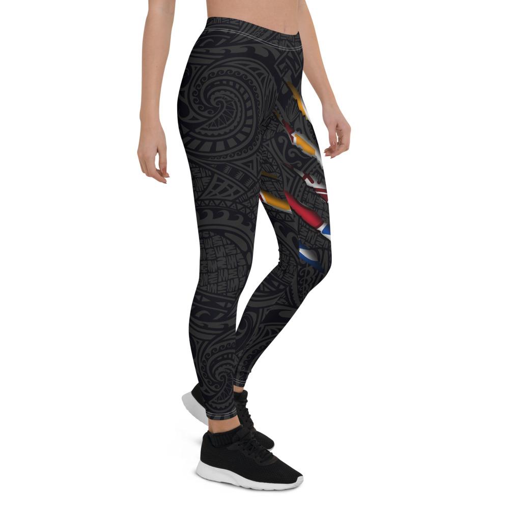 French Polynesia Women's Leggings - Scratch Style - BN09 - Polynesian Pride
