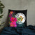 Niue Polynesian Basic Pillow - Tropical Bouquet Pillow 22×22 Black - Polynesian Pride