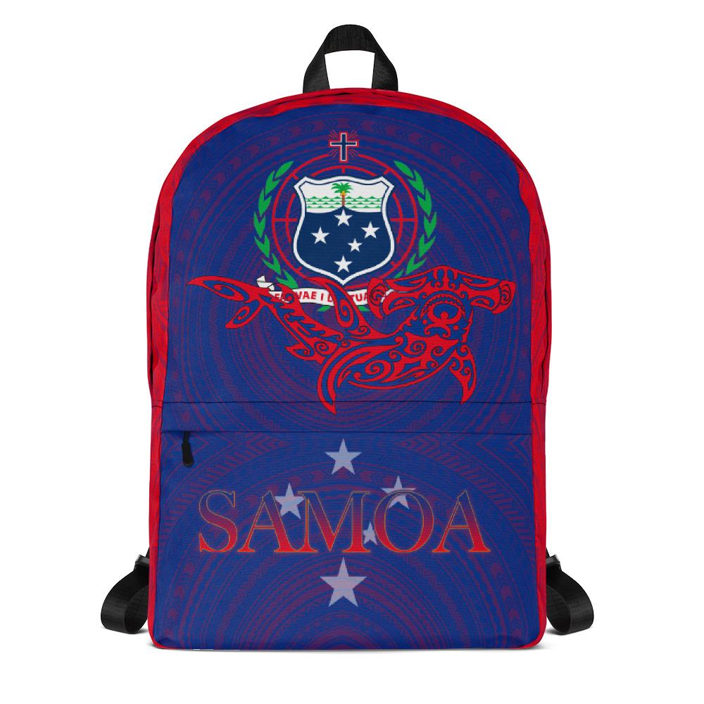 Samoa Backpack - Shark With Coat Of Arms Art - Polynesian Pride