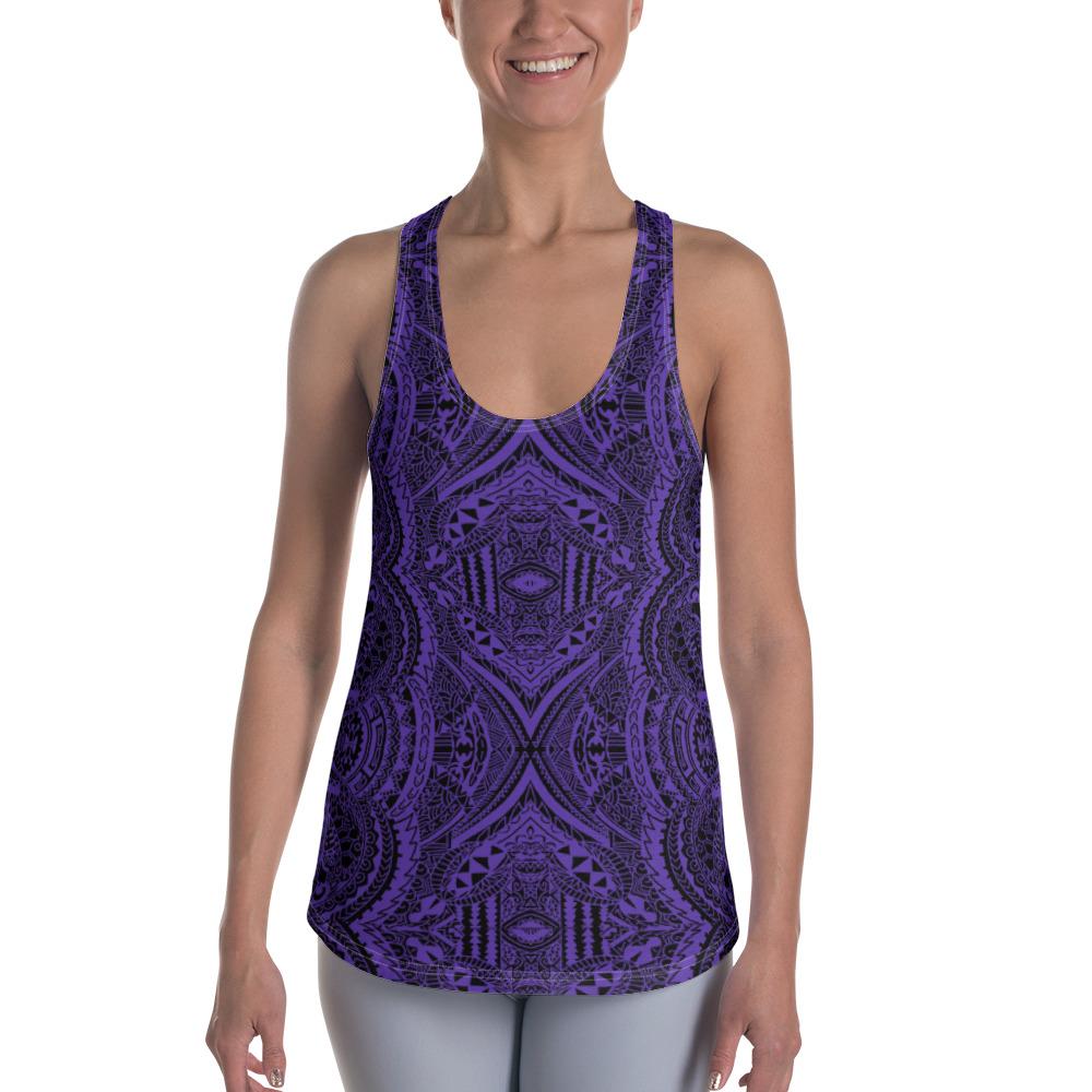 Polynesian Symmetry Violet Hawaii Women's Racerback Tank Top Art - Polynesian Pride