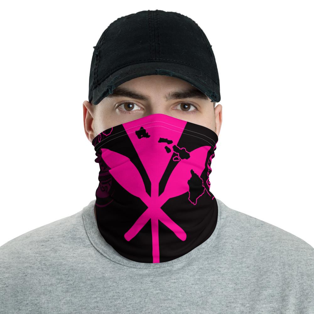 Hawaiian Bandana Kanaka Kakau Polynesian Neck Gaiter - Pink One Size Pink - Polynesian Pride