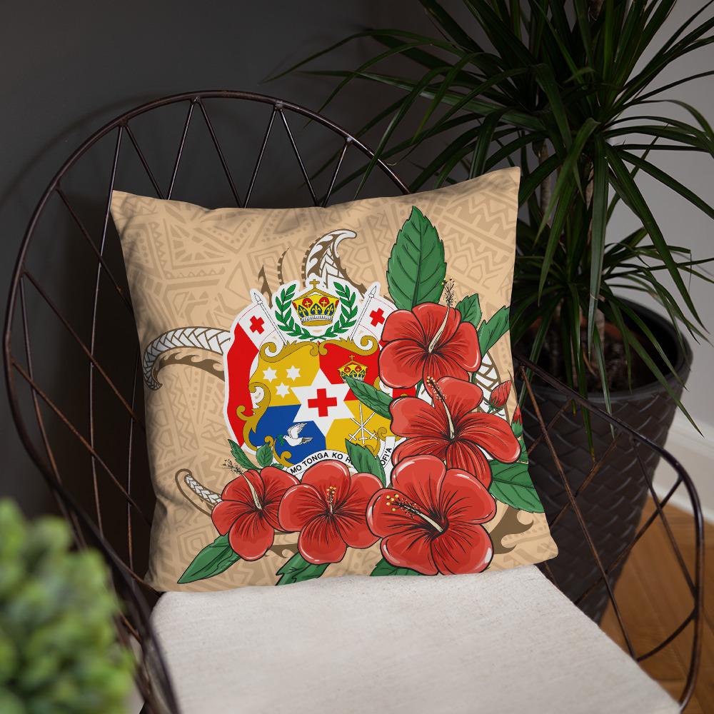 Tonga Polynesian Pillow - Hibiscus Coat of Arm - Polynesian Pride