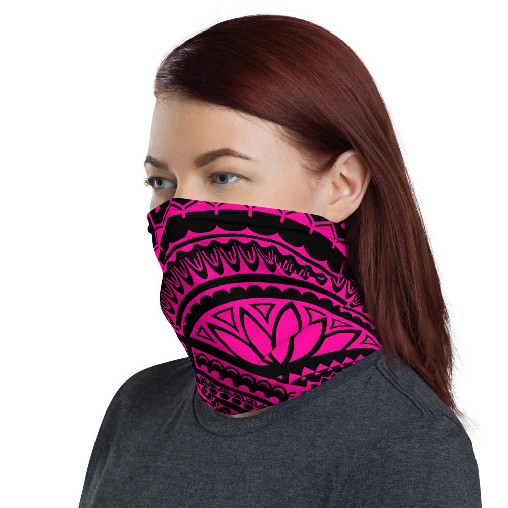 Hawaiian Bandana Tatau Pink Unisex Neck Gaiter - Polynesian Pride