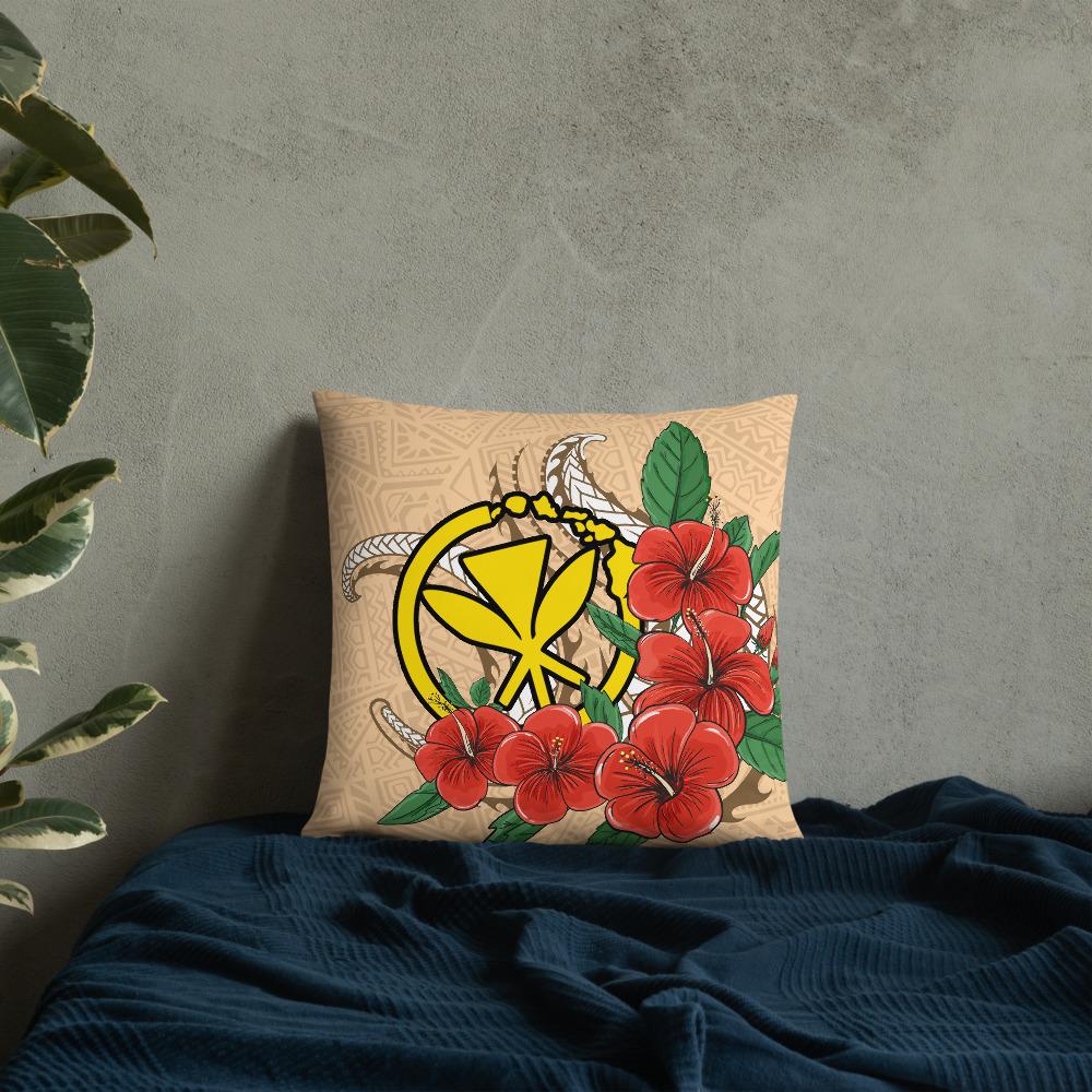 Polynesian Hawaii Pillow - Hibiscus Coat of Arm - Polynesian Pride