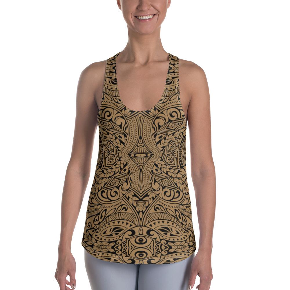 Polynesian Culture Gold Hawaii Women's Racerback Tank Top Art - Polynesian Pride