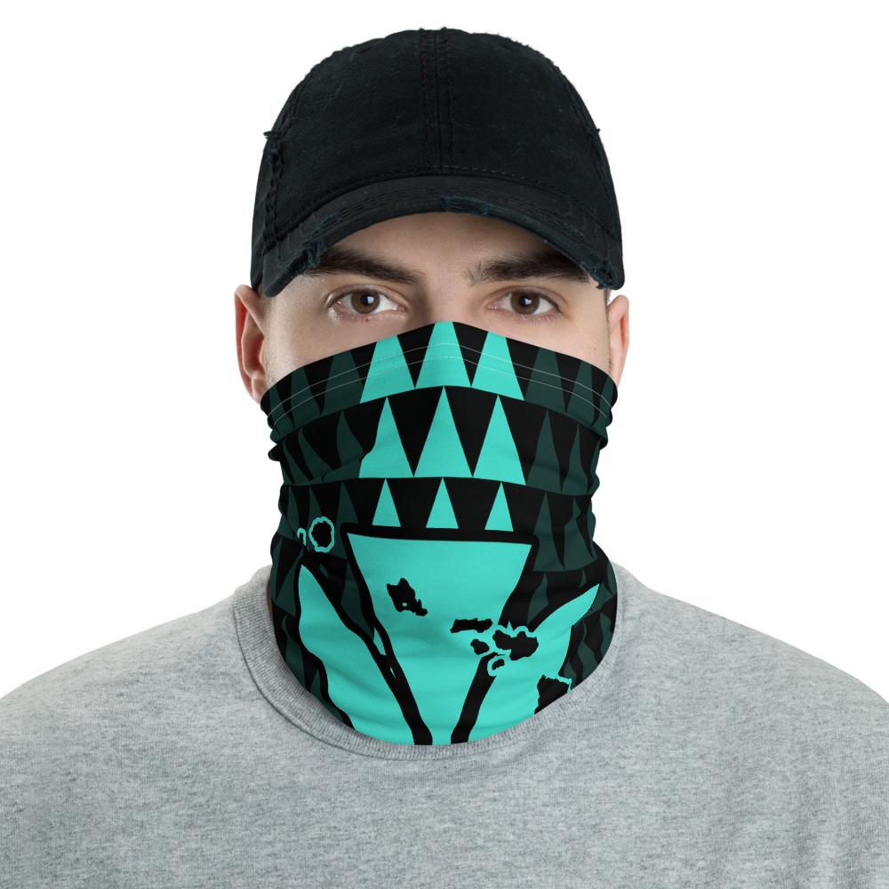 Hawaii Kanaka Map Kakau Neck Gaiter - Turquoise One Size Turquoise - Polynesian Pride