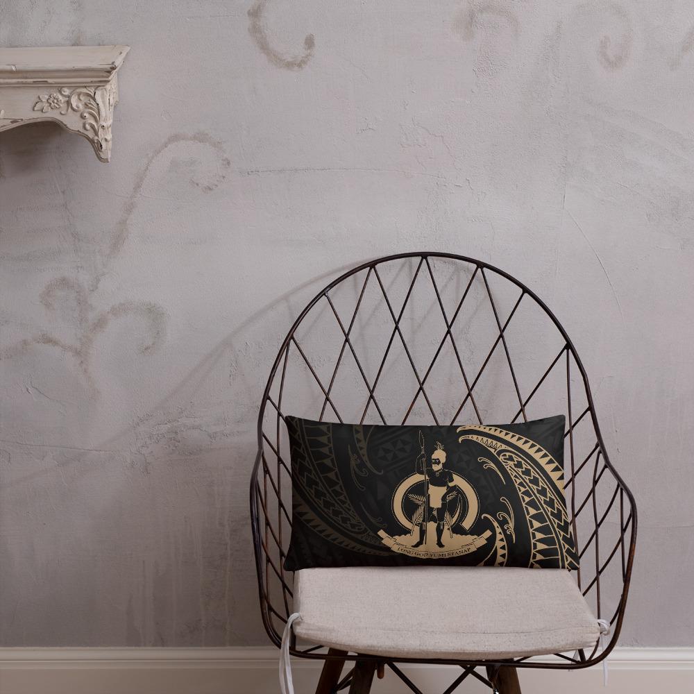 Vanuatu Polynesian Basic Pillow - Gold Tribal Wave - Polynesian Pride