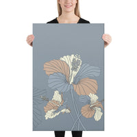Hibiscus Art Canvas 24x36 Canvas White - Polynesian Pride