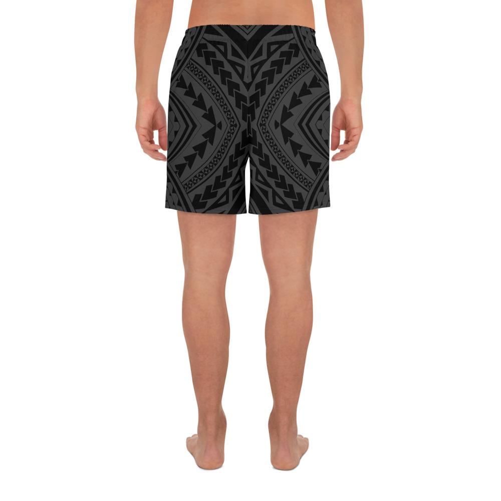 Polynesian Tradition Gray Men's Athletic Long Shorts - Polynesian Pride