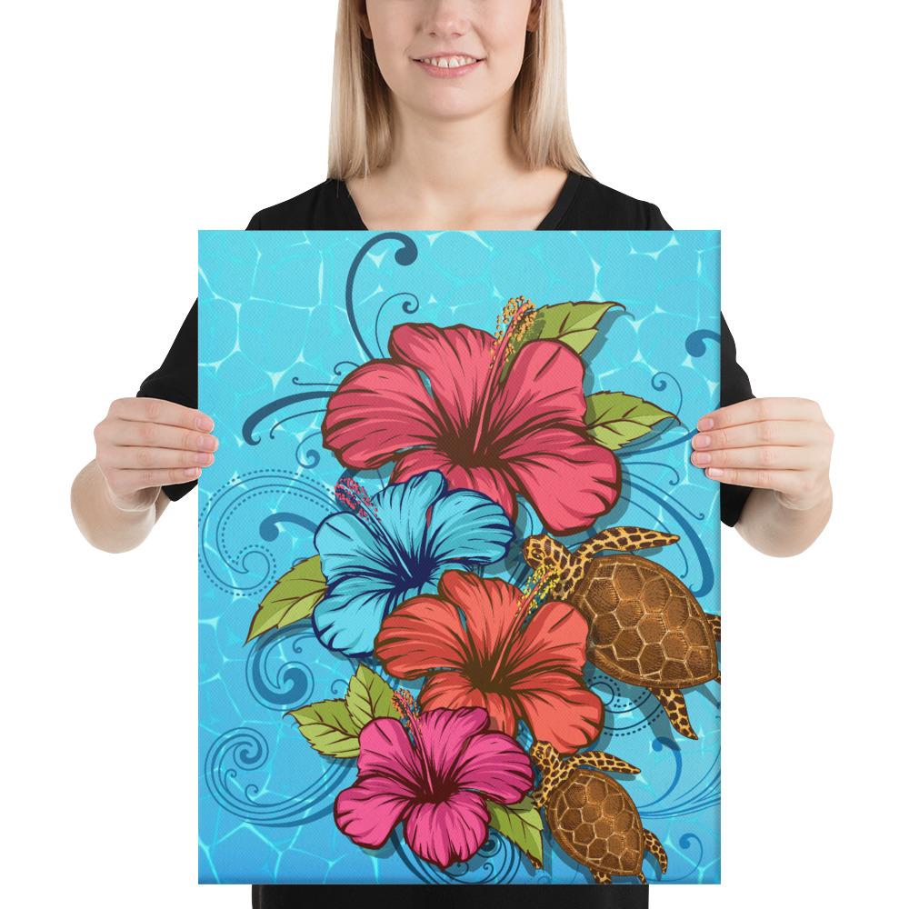 Hibiscus Flower Soulful Canvas 16x20 Canvas White - Polynesian Pride