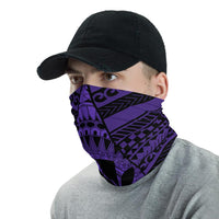 Hawaiian Bandana Kakau Kanaka Anchor Neck Gaiter - Triangle Style - AH - Purple - Polynesian Pride
