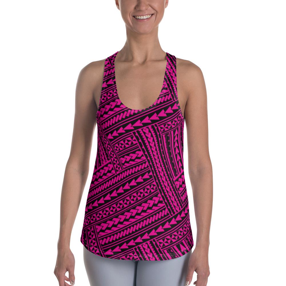 Polynesian Nation Pink Hawaii Women's Racerback Tank Top Art - Polynesian Pride