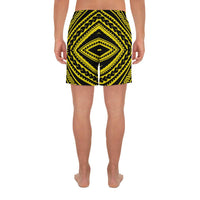Polynesian Tatau Yellow Men's Athletic Long Shorts - Polynesian Pride