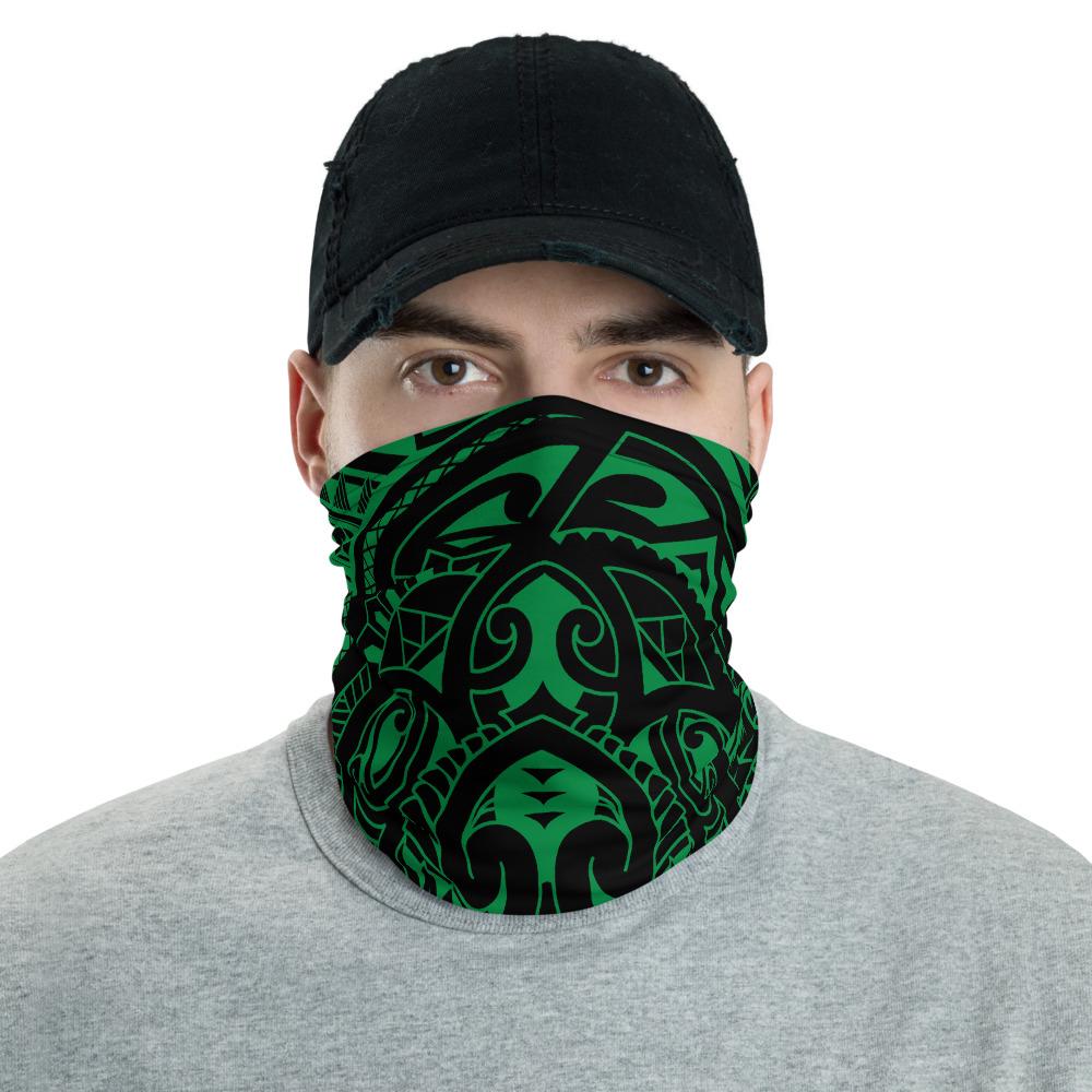 Hawaiian Bandana Turtle Green Unisex Neck Gaiter One Size Black - Polynesian Pride