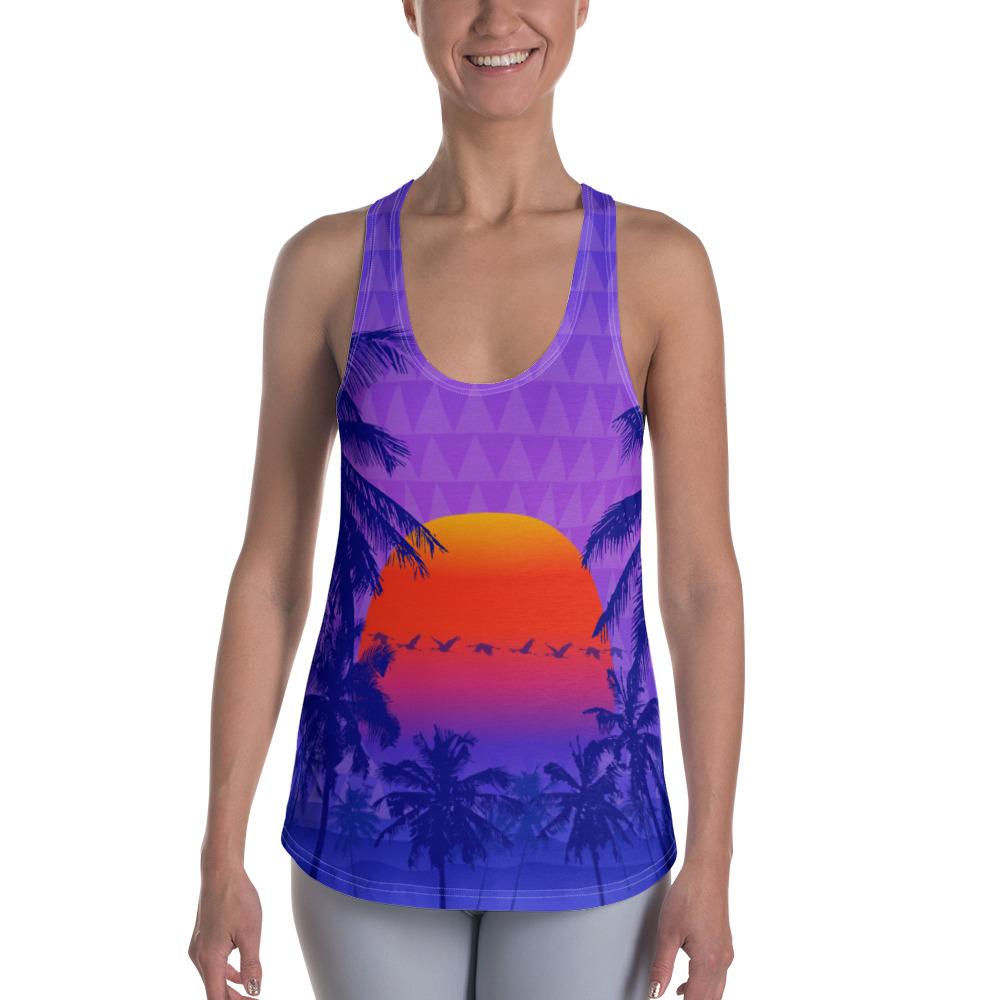 Hawaii Summer Kanaka Women's Racerback Tank Purple - Polynesian Pride