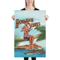 Hawaiian Song Canvas 24x36 Canvas White - Polynesian Pride