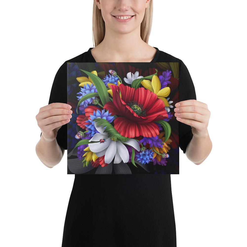 Hibiscus Flower Beautiful Canvas 12x12 Canvas White - Polynesian Pride