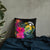 Nauru Polynesian Basic Pillow - Tropical Bouquet Pillow 18×18 Black - Polynesian Pride